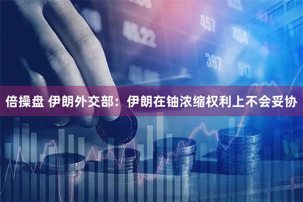 倍操盘 伊朗外交部：伊朗在铀浓缩权利上不会妥协